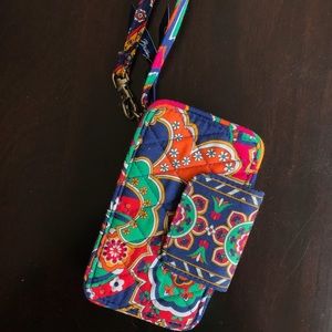 Vera Bradley Wallet/ cell phone holder wristlet